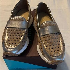 Diba True Women's Silver and Tan Loafers